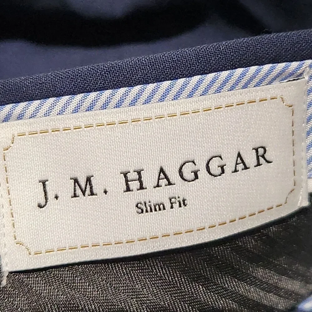 J.M Haggar Dress Pants Size 32x30 Navy Blue Color Flat Front.   New